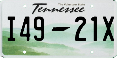 TN license plate I4921X