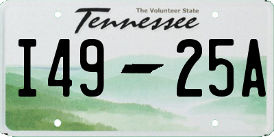 TN license plate I4925A