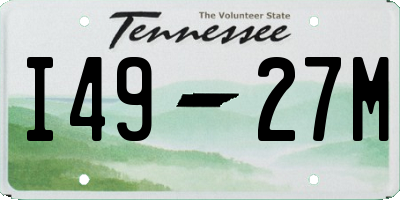 TN license plate I4927M