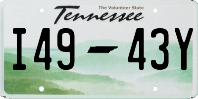 TN license plate I4943Y