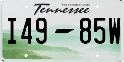 TN license plate I4985W