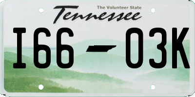 TN license plate I6603K