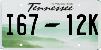 TN license plate I6712K
