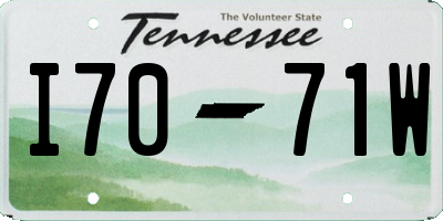 TN license plate I7071W