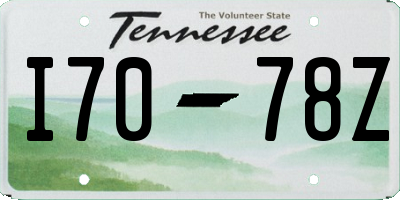 TN license plate I7078Z