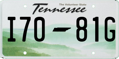 TN license plate I7081G