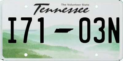 TN license plate I7103N