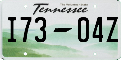 TN license plate I7304Z