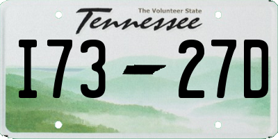 TN license plate I7327D