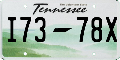 TN license plate I7378X