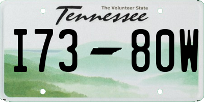 TN license plate I7380W