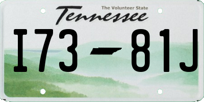 TN license plate I7381J