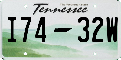 TN license plate I7432W