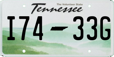 TN license plate I7433G