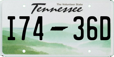 TN license plate I7436D