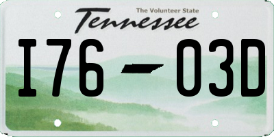 TN license plate I7603D