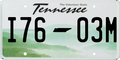 TN license plate I7603M