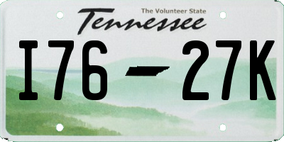 TN license plate I7627K