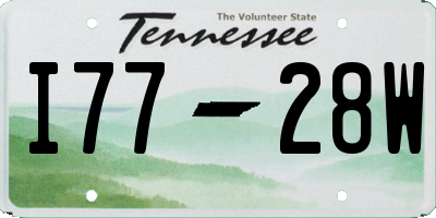 TN license plate I7728W