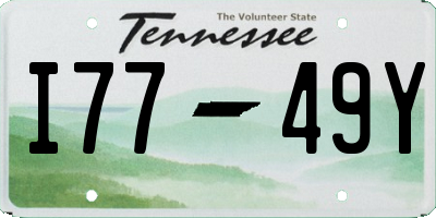 TN license plate I7749Y