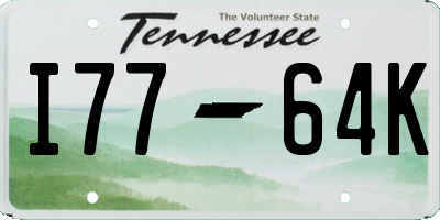 TN license plate I7764K