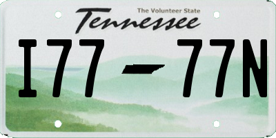 TN license plate I7777N