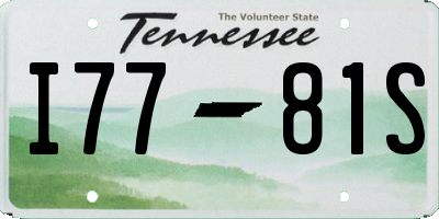 TN license plate I7781S