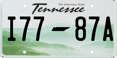 TN license plate I7787A