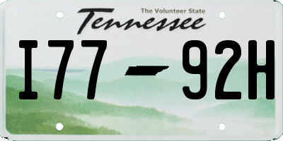 TN license plate I7792H