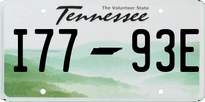 TN license plate I7793E