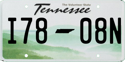 TN license plate I7808N