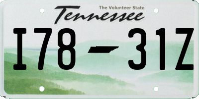 TN license plate I7831Z