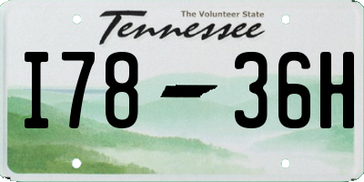 TN license plate I7836H