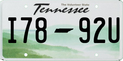 TN license plate I7892U
