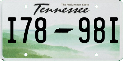 TN license plate I7898I