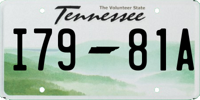 TN license plate I7981A