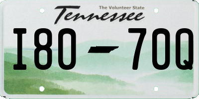 TN license plate I8070Q
