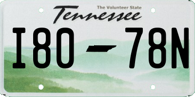 TN license plate I8078N