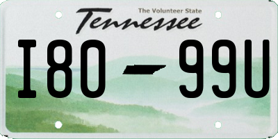TN license plate I8099U