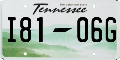 TN license plate I8106G