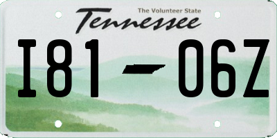 TN license plate I8106Z