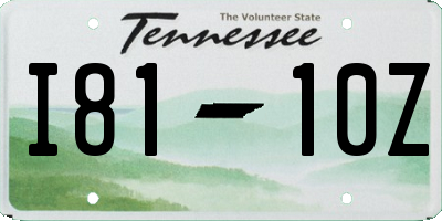 TN license plate I8110Z