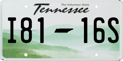 TN license plate I8116S
