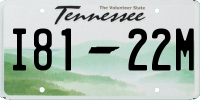 TN license plate I8122M