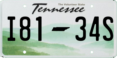 TN license plate I8134S