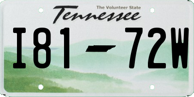 TN license plate I8172W