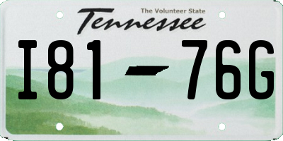TN license plate I8176G