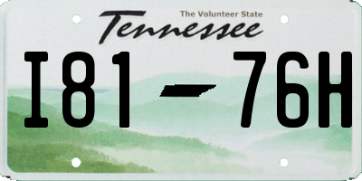 TN license plate I8176H