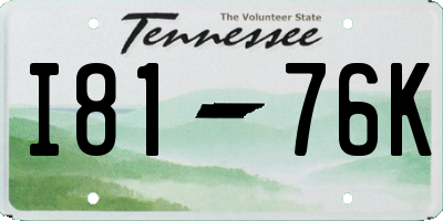 TN license plate I8176K