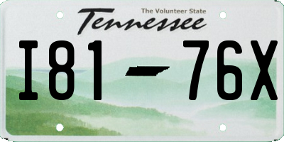 TN license plate I8176X